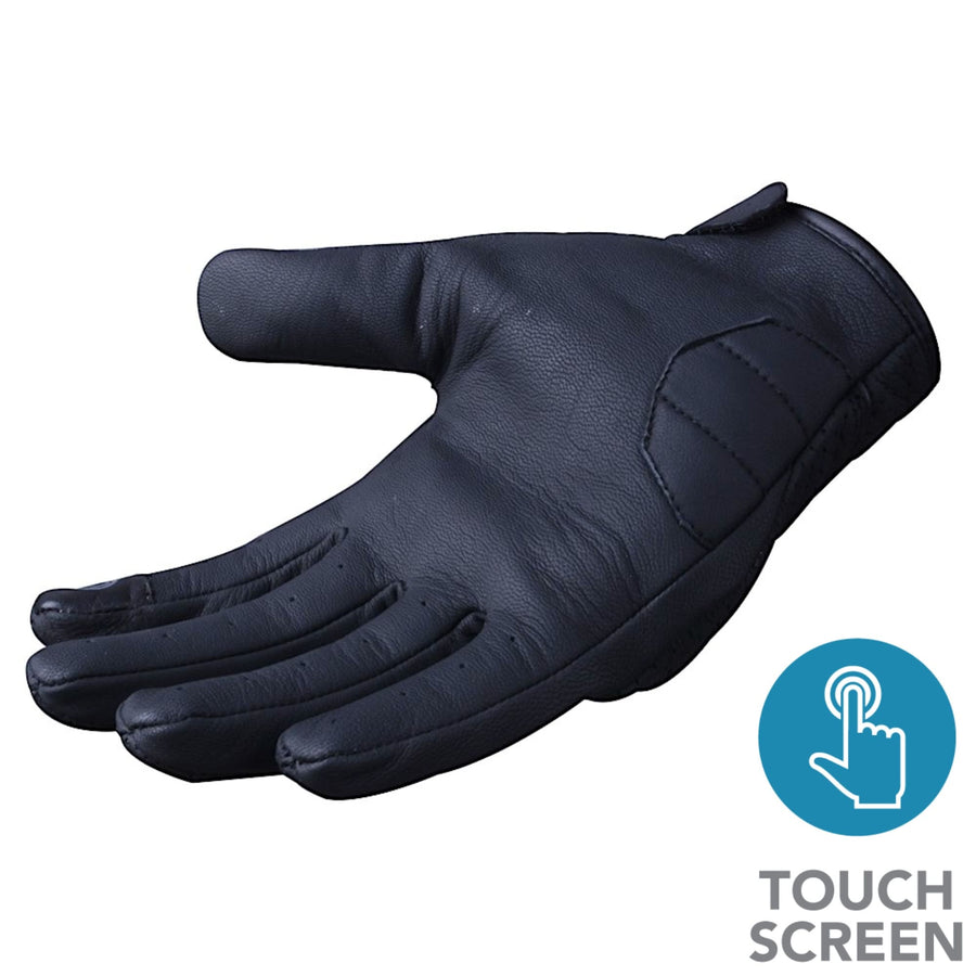 R-Tech Street Men's Black Bikers Leather Gloves - Touch Screen - DublinLeather