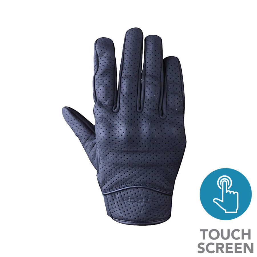 R-Tech Street Men's Black Bikers Leather Gloves - Touch Screen - DublinLeather
