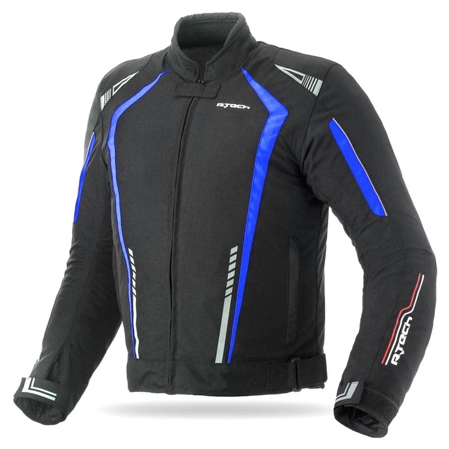 R-Tech Marshal Motorcycle Textile Jacket - Black/Blue - DublinLeather