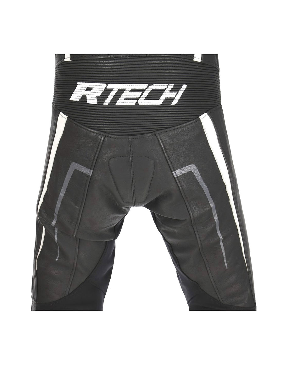 RTech Defender 1Pc Motorcycle GP Racing Suit - Black/White