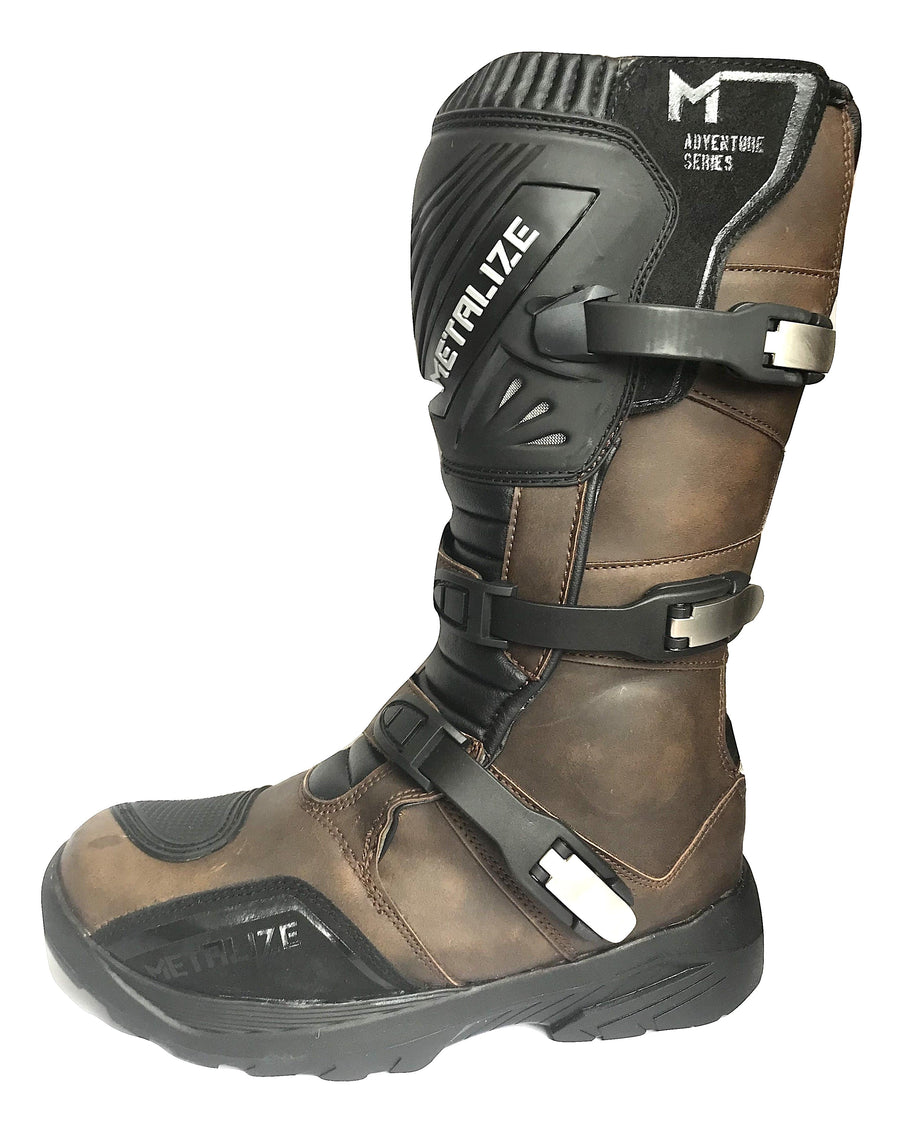 Saiko Metalize Adventure Waterproof Motorcycle Long Boots - Brown - DublinLeather