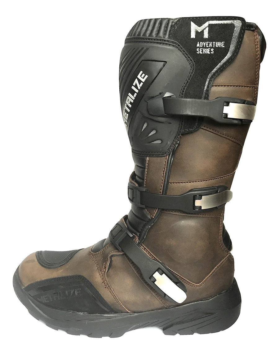 Saiko Metalize Adventure Waterproof Motorcycle Long Boots - Brown - DublinLeather