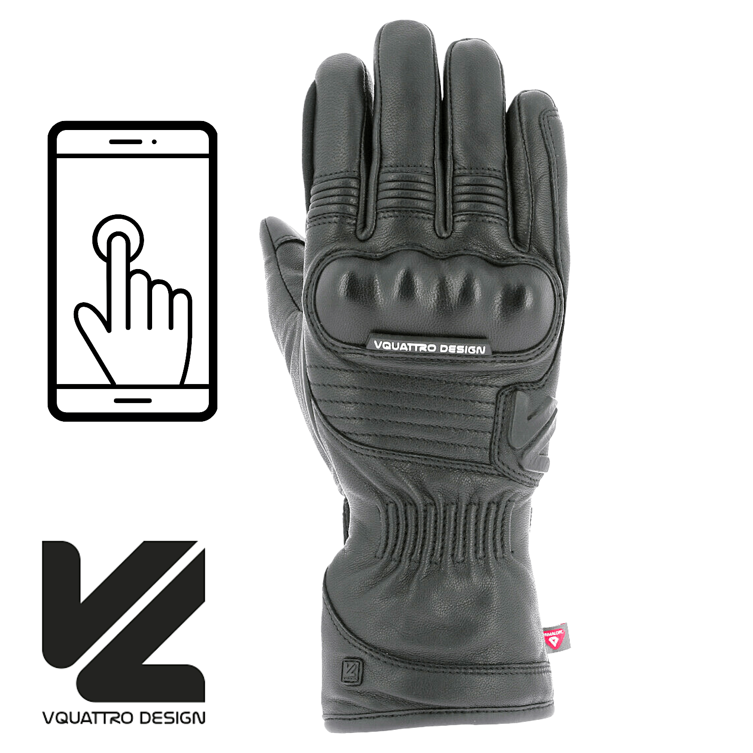 VQuattro Eagle Rider Motorcycle Winter Waterproof Leather Gloves Touch Screen