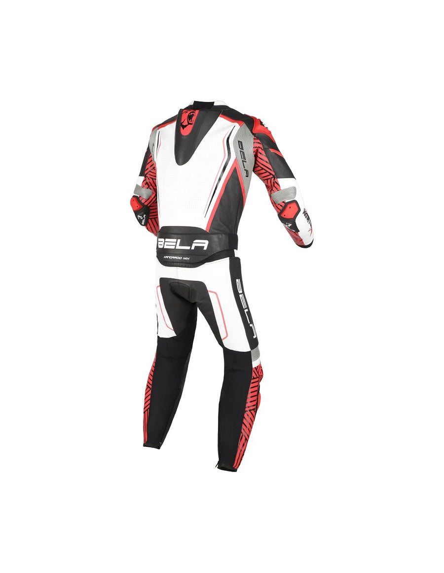 Bela NorthStar 2Pc Motorcycle Leather Suit -  White/Black/Red